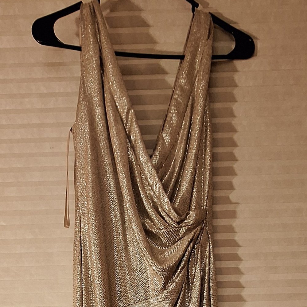 Lauren Ralph Lauren gold dress, floor-length, Size 8